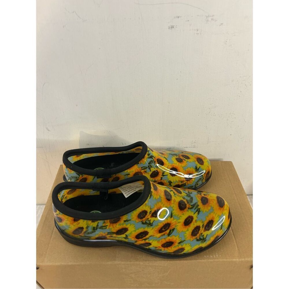 Groundwork size 8 Sunflowers Garden‎ Shoes Rubber Waterproof Slip Ons